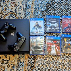 PS4 Pro With 2 Controllers And 6 Games 
