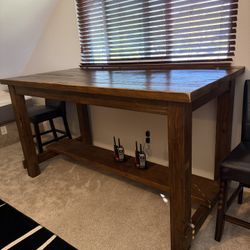 Solid Wood High Top Table