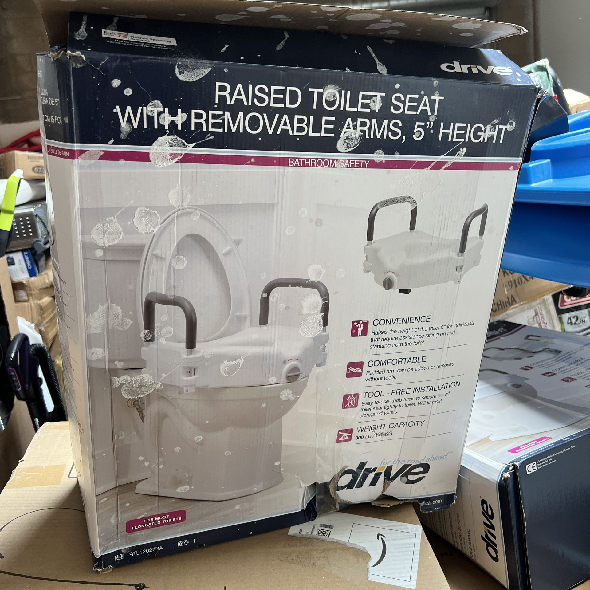 Drive Medical 2-in-1 Raised Toilet Seat