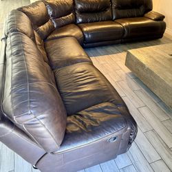 Leather Sectional Recliner Couch