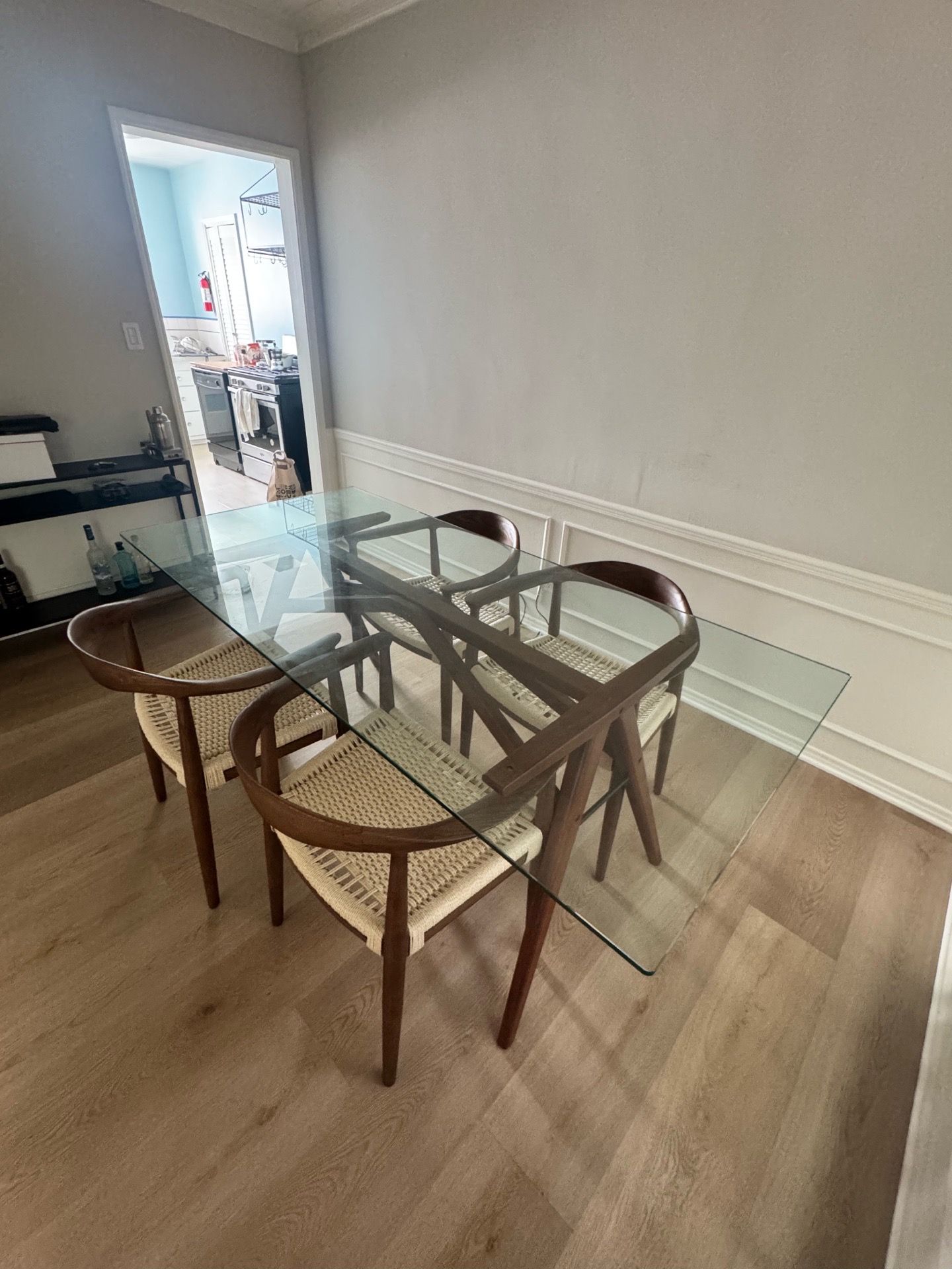 West elm glass table