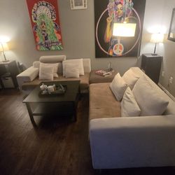 chaise lounge Matching Sectional Couch Cream And Tan