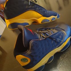 Black N Yellow Jordans 