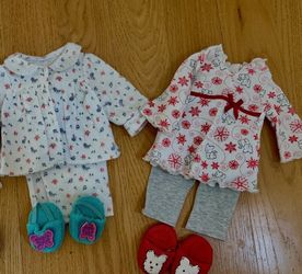 18” Doll Pajamas & Slippers Clothing Lot