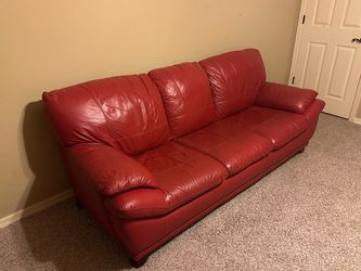 Red leather couch