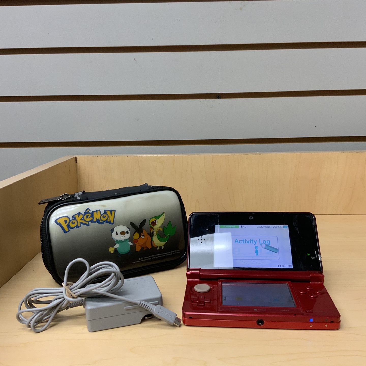 Nintendo 3DS Console System Red Handheld Video Game System With Case And Charger