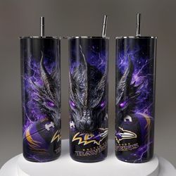 Baltimore Ravens Dragon Skinny Tumbler with Straw