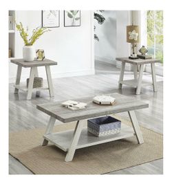 Coffee table and 2 side tables