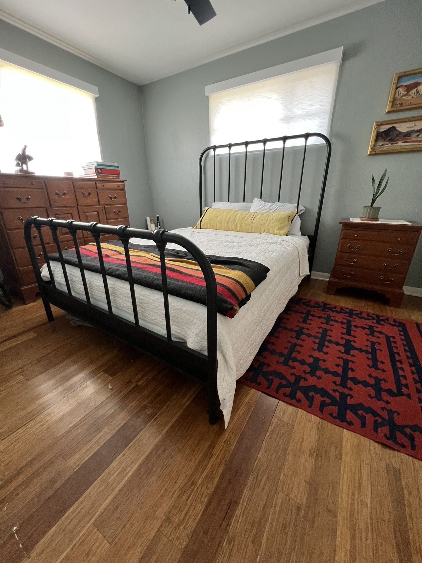 Queen Bed Frame - Black Metal