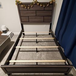 Gray wooden Bed frame (Full size)
