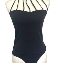 ⚡️ Elegant Black Strappy Bodysuit ⚡️ M