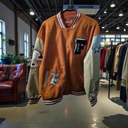 Orange Varsity Jacket 