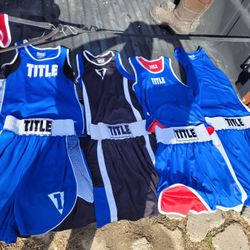 Boxing Uniform/ Shorts Shirt / Outfit.. Red And Blue