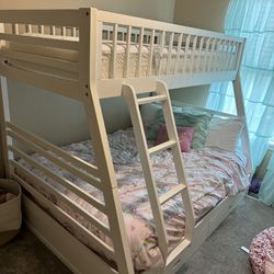 Twin Over Full White Bunk Bed