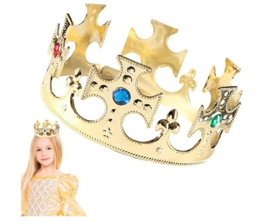 10 Pack King Or Queen Crowns For Costume Parties and Especial Events,adjustable.