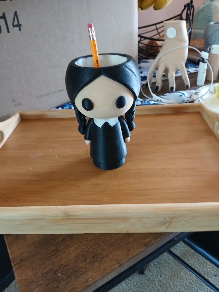 Wednesday Pencil Holder 3d Printed
