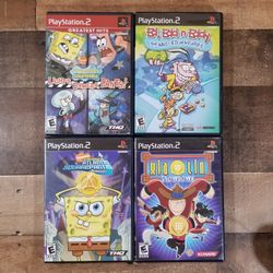 Playstation PS2 Game Lot (4) Atlantis SpongeBob Lights Cam, Ed Edd Eddy, Xia Lin 