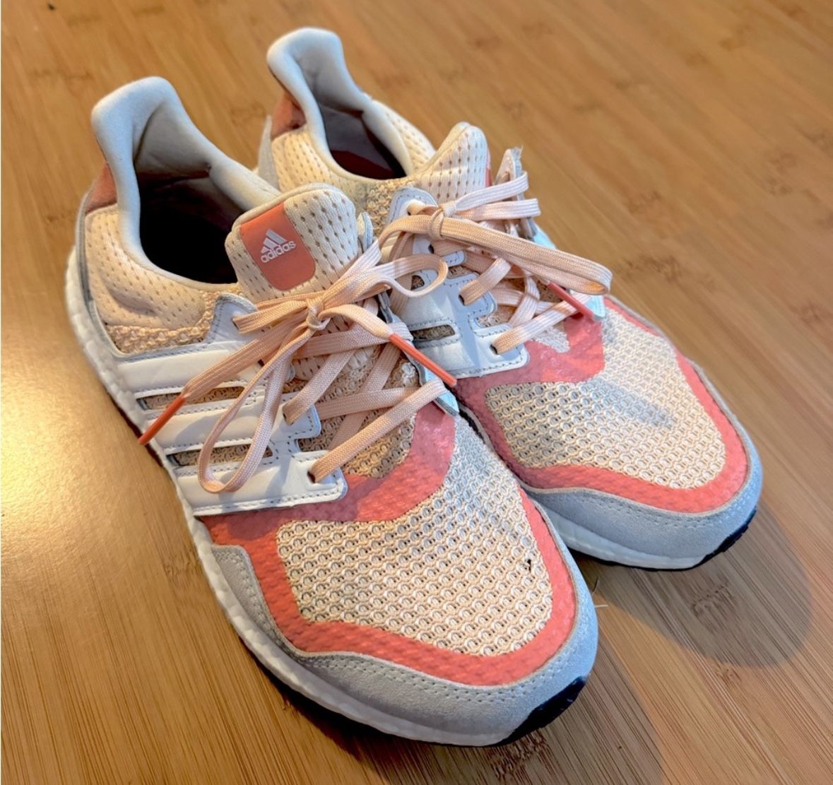 Adidas Ultraboost Women’s 7.5 Sneakers Coral, Orange and Grey