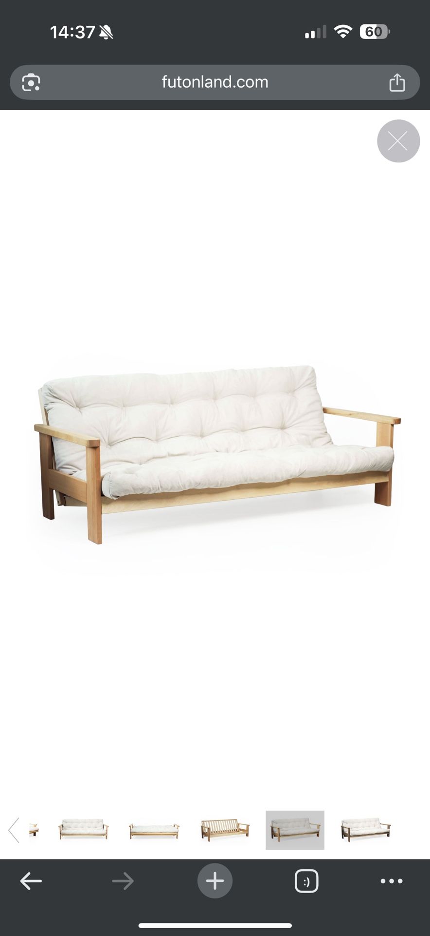 Full-Size Solid Wood Futon Sofa Bed with Cotton & Wool Futon Mattress — $500 (Silver Lake)