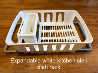 Expandable kitchen sink dish rack