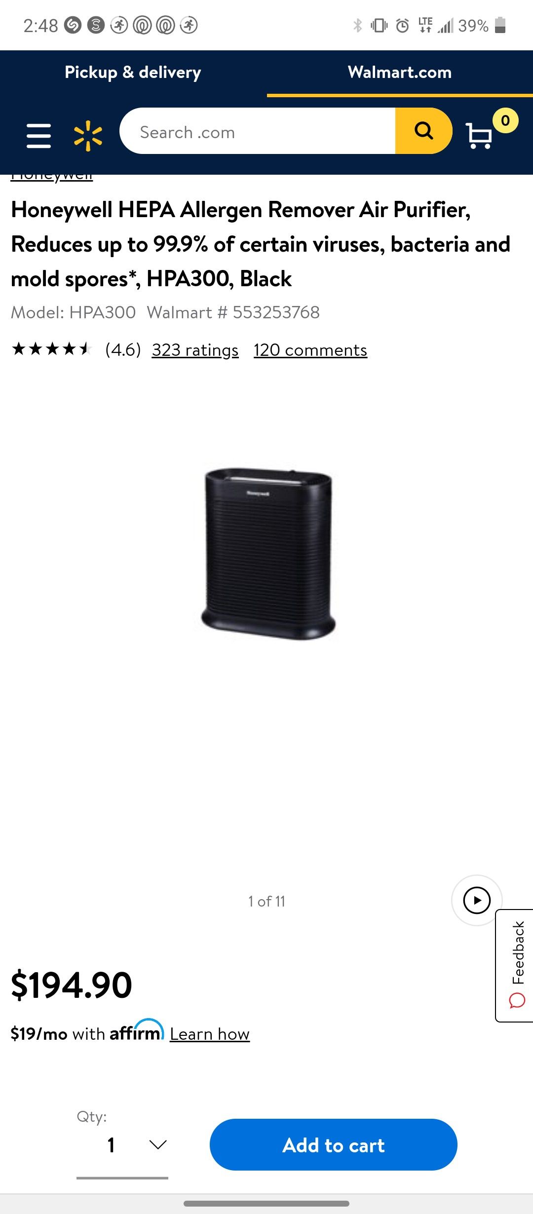 Honeywell purifier