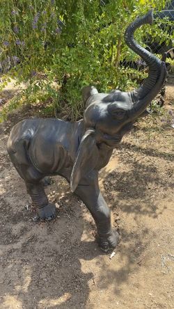 Black elephant sculpture