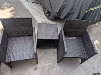 Patio Rattan chairs and table
