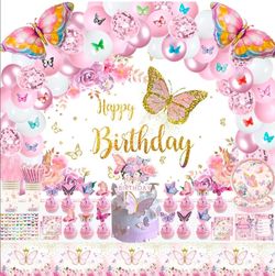 230 Pcs Butterfly Birthday Party Decoration Kit