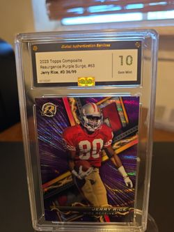 Jerry Rice 2023 Topps Composite Resurgence Purple Surge #63 GAS 10