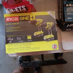 Ryobi 1 18 Volt Two-piece Combo Kit Includes Two 1.58 Lithium Batteries A Charger Tool Bag