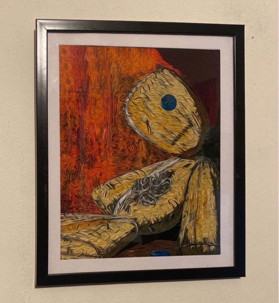 Korn Issues voodoo doll Cover Art Piece On Black Frame