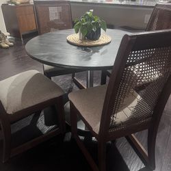 Small Wood Dining Table with Chairs 