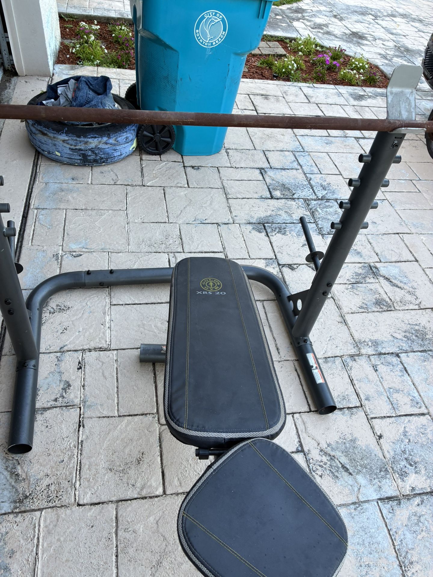 Olympic Bench Powerstation Olympic Size Bars Straight Hamer Curl 300lbs