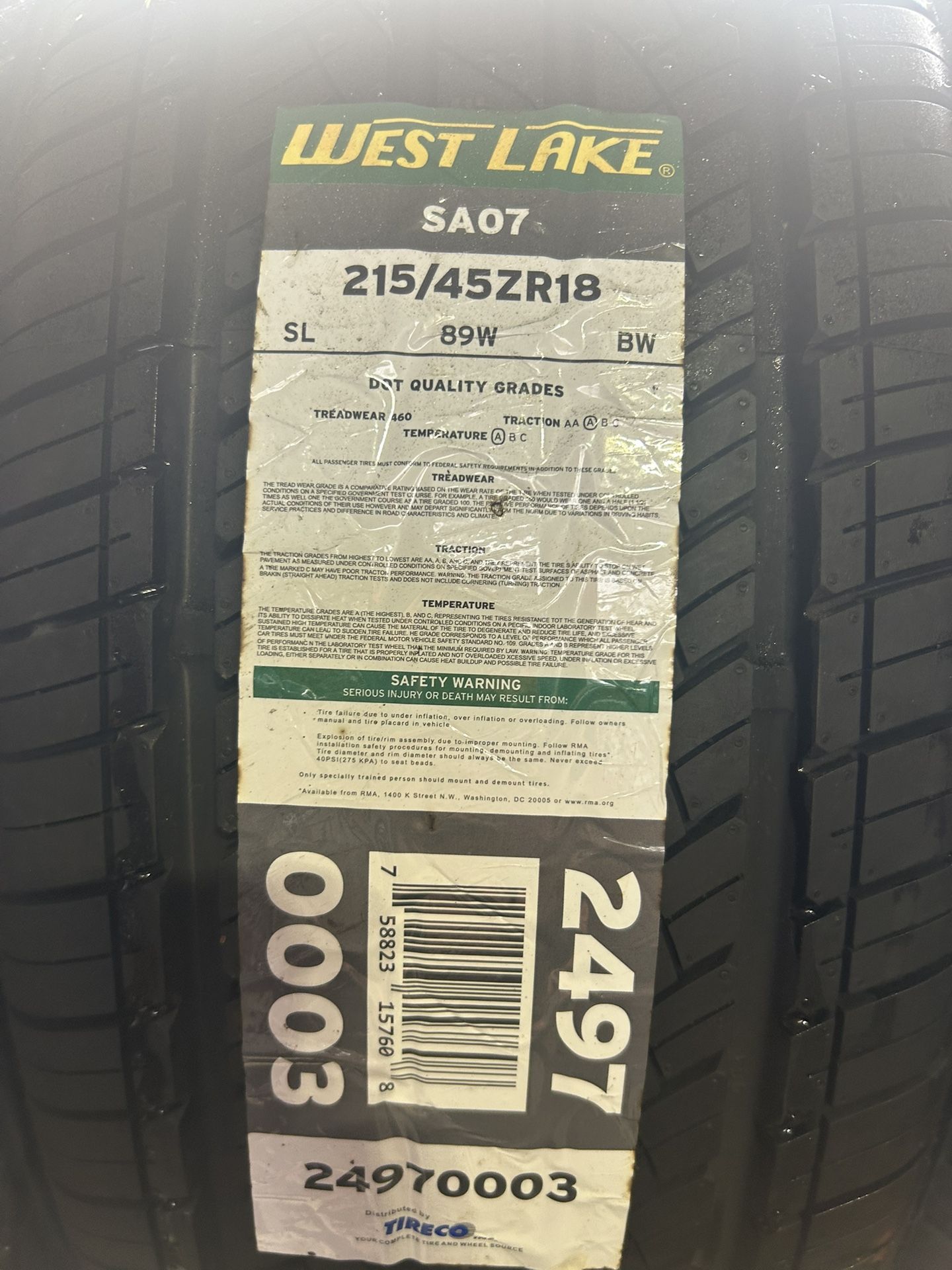New 215/45R18 Westlake $$120 Per Tire