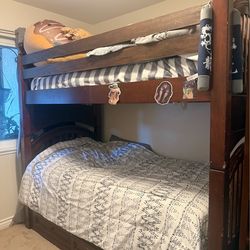 Brown Wood Bunk Bed