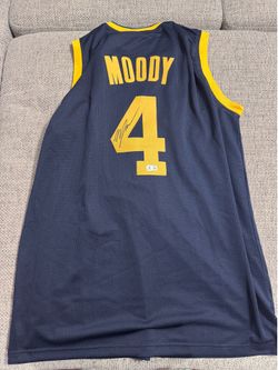 Moses Moody Signed Autograph Custom Jersey - Beckett Coa- Golden State Warriors
