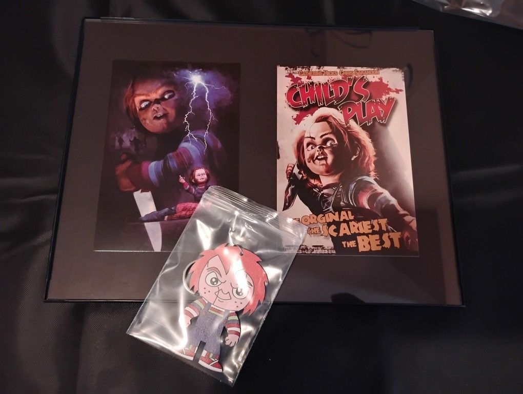 Chucky Frame 8.5 x 11 inch GLASS and Keychain