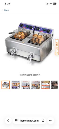 Commercial Deep Fryer, 23.2 qt. Sliver Deep Fryer, Double Stainless Steel Oil Frye