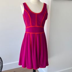Vintage M60 Miss Sixty Fuchsia Pink and Orange lined Dress