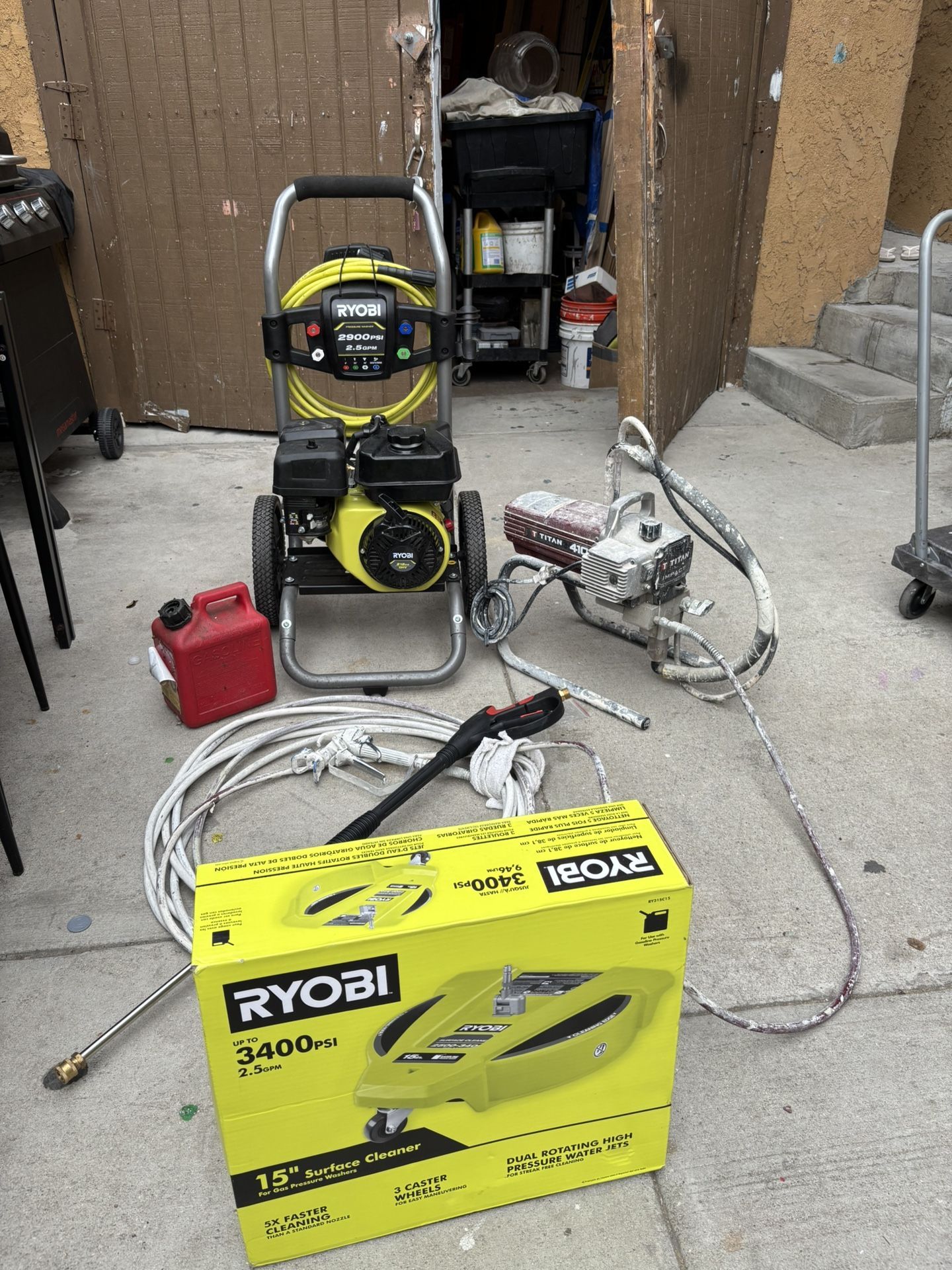Titan Impact 410 Airless Sprayer + Ryobi Gas Pressure Washer