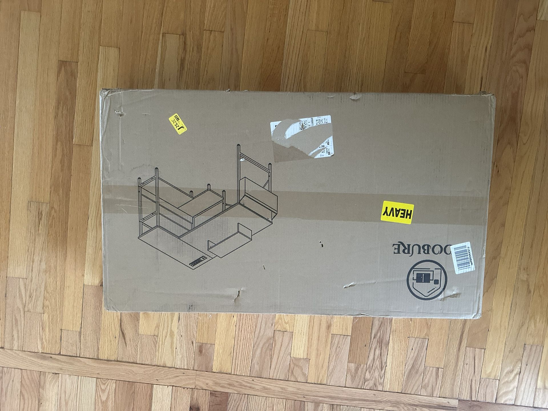 [UNOPENED] L Shaped Desk with Storage Shelves 47 Inch Computer Desk with Outlets & USB Ports Home Office Desk with Monitor Stand Corner Desk