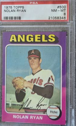 Lot of 3 two PSA 8 one PSA 7 1975 Nolan Ryan Topps #500