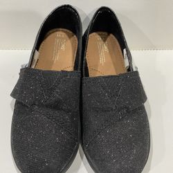 Girls Black Sparkly TOMS 