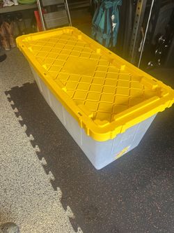 HDX Large Plastic Storage Tote with Lid
