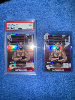 2025 Topps Finest UFC Ciryl Gane /5 Red refractor BOOK END SET  1/5 And 5/5