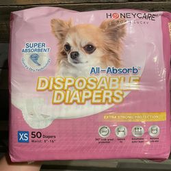XS Pet Diapers (dog Or Cat) Opened Bag (40 Left) 