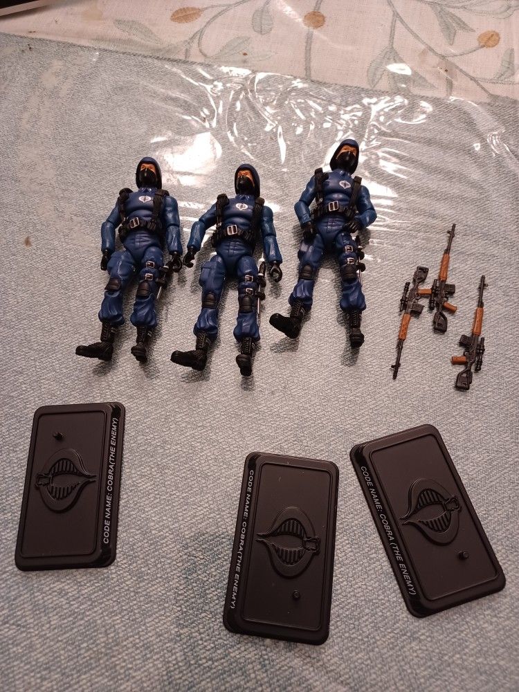 Gi Joe 25th Anniversary, 3 Loose Cobra Officer