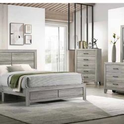 4- Pc Bedroom set Dresser,Mirror  Nightstand (1) Queen size bed frame  Not including Mattress and Box Sp
