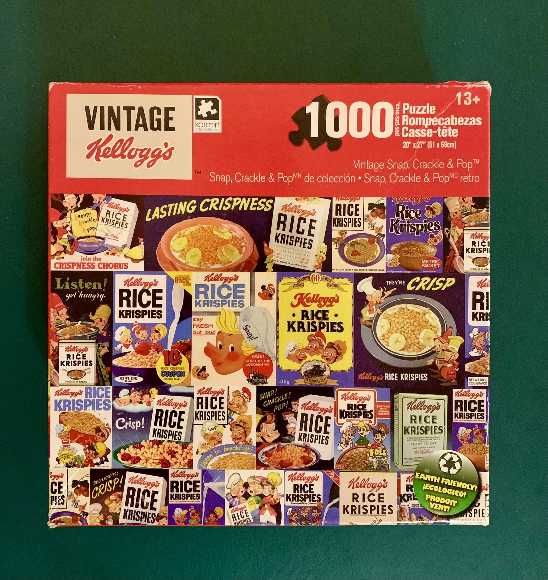 JIGSAW PUZZLE - “VINTAGE SERIES” Kellogg’s Rice Krispies/Snap Crackle & Pop 1000 PIECES - Unassembled In Box
