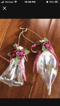 2  Glass Victorian Ornaments 